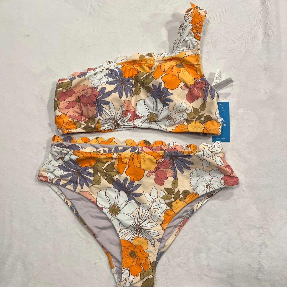 Floral One Shoulder Bikini Swimsuit